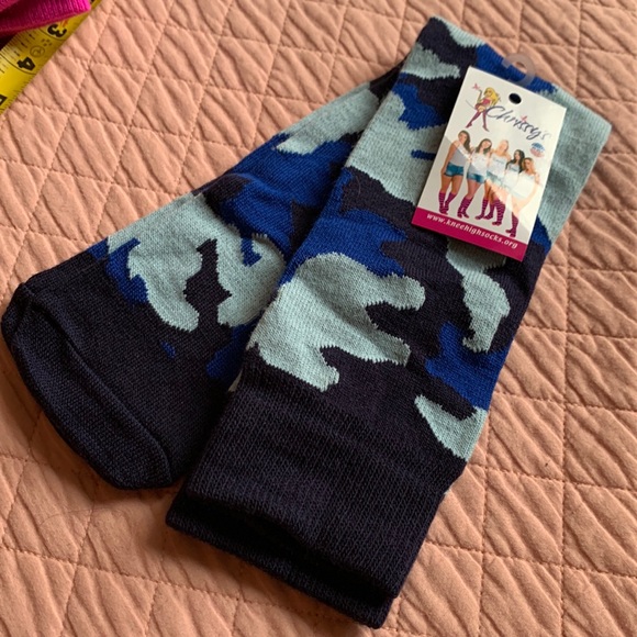 chrissy's socks / Blue Army Camo knee-highs Socks - Women's 7-11 - NEW - Picture 2 of 6